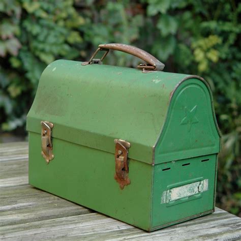 vintage green lunch box metal|old school metal lunch boxes.